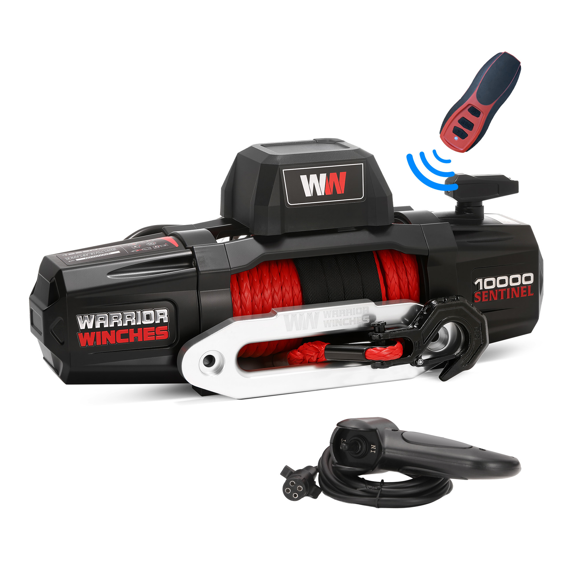 Warrior Winches Sentinel Electric Winch — 10,000lb Capacity, 12V, Synthetic Rope, Model# 100SNA12-CAD